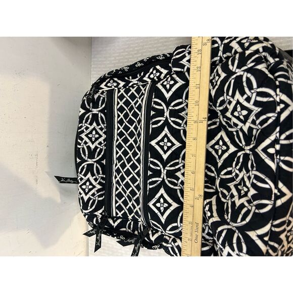 Vera Bradley padded backpack black white 5 zipper 17"x14" - Picture 9 of 10